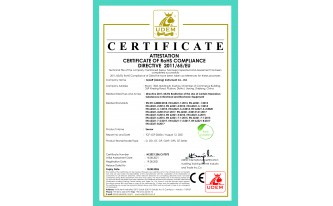 RoHS environmental certification certificate